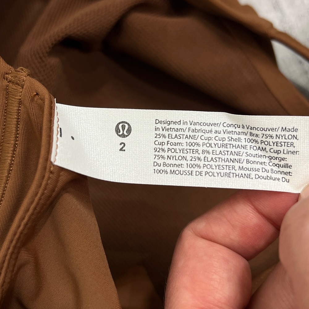 Lululemon NWOT Like a Cloud High-Neck Longline Bra Roasted Brown - Picture 3 of 3